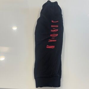 Nike Air Jordan Kids Black Sweatpants with Red Vertical Logo size L